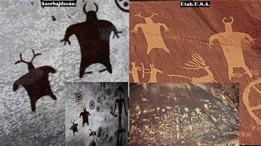 UFOYeti's tweet photo. Left: Gobustan State Historical, Artistic, and Archaeological Reserve in Azerbaijan, south of Baku. Drawings from the 4th-2nd millennia BC.

Right: Indian National Park (San Juan County, Utah, United States). Circa 1000 BC. https://t.co/MMGQtc0iym