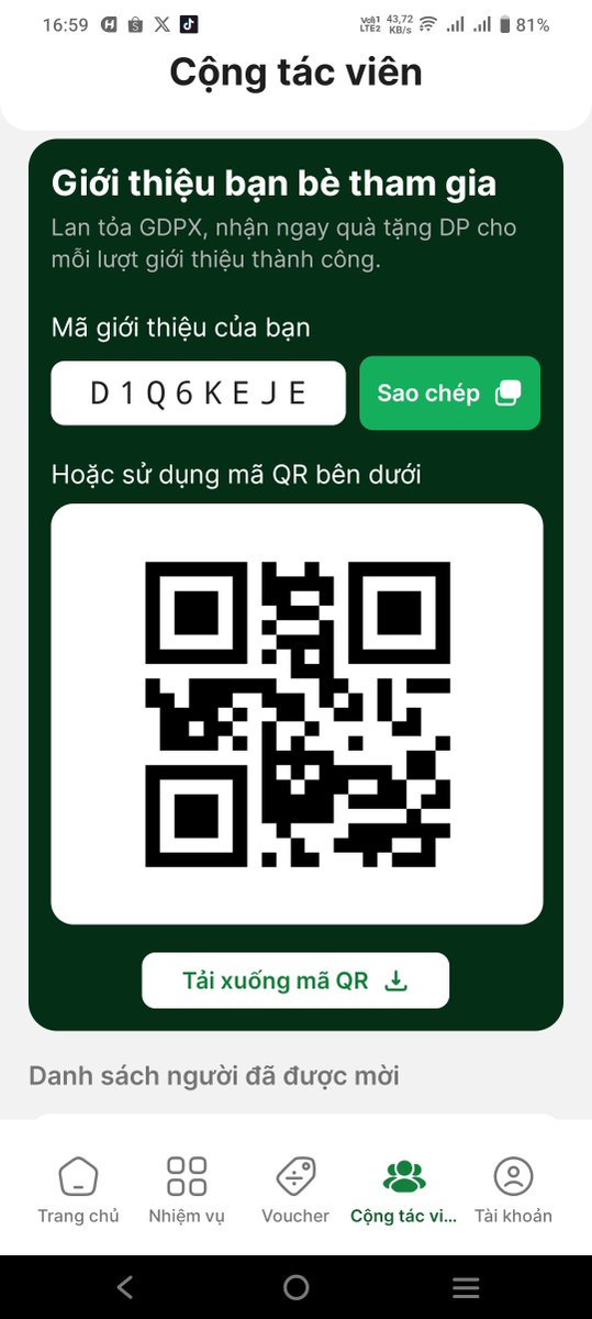 Ericle_72's tweet photo. Mọi người ai chưa đào GDPX thì quét mã mời QR của mình nhé https://t.co/ySMDmlSKQT