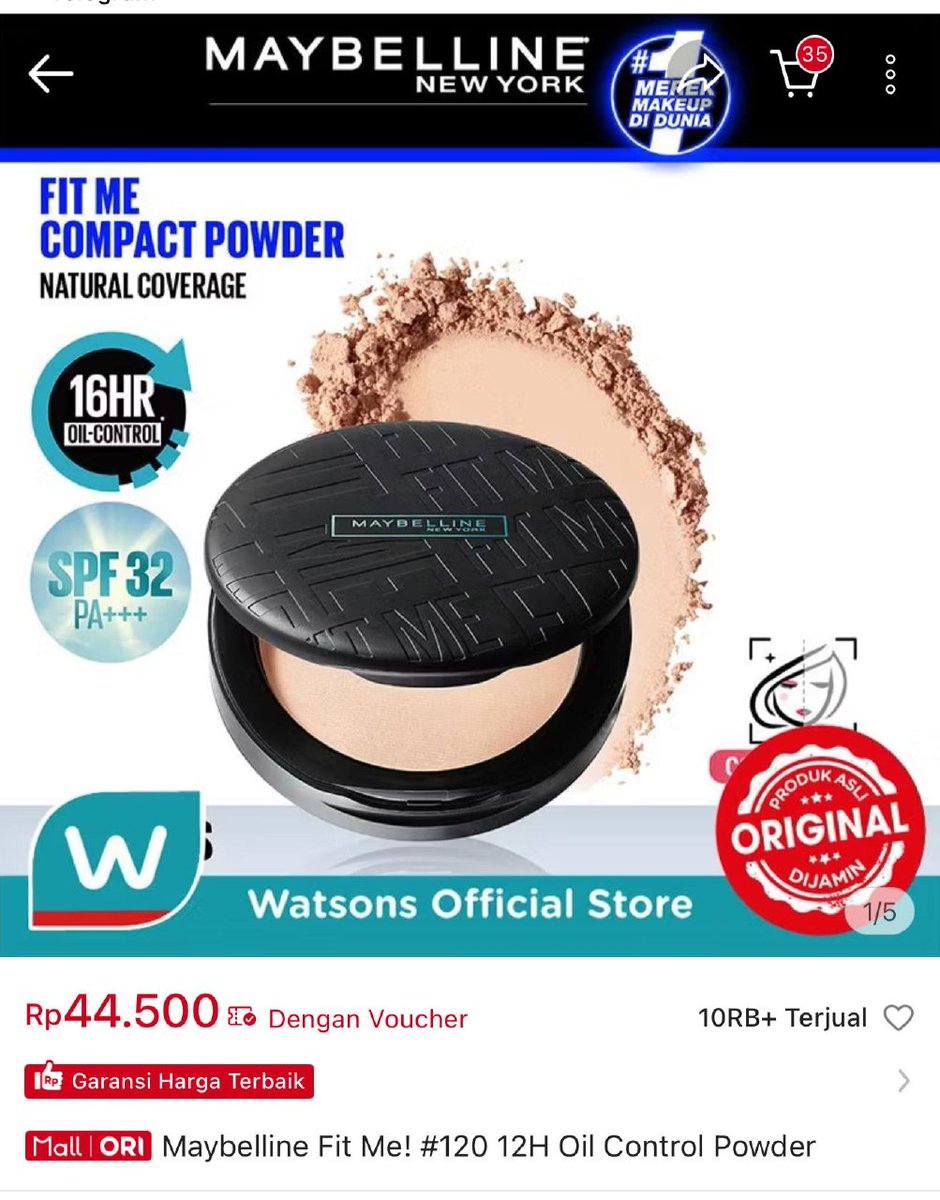 NurMuhamma95184's tweet photo. Maybelline Fit Me! #120 12H Oil Control Powder
https://t.co/Y9OfbgXev9 https://t.co/JDsFIGGKHU