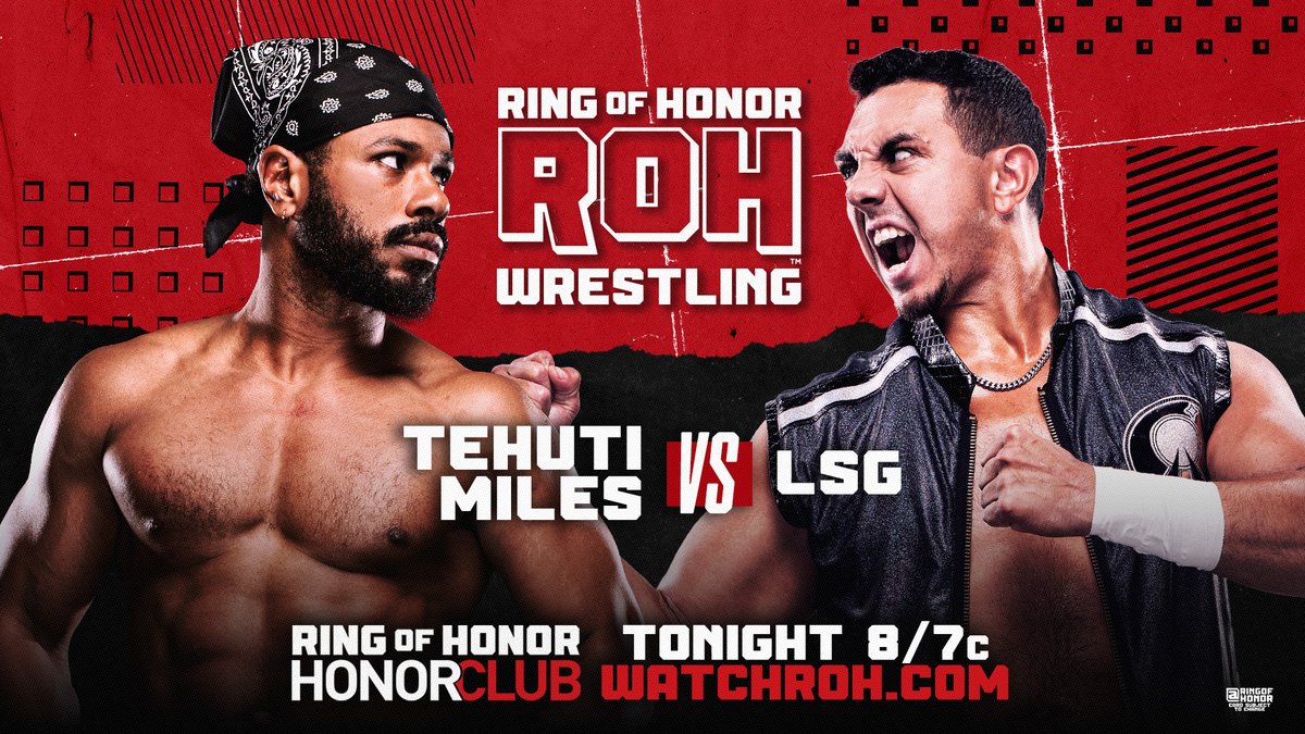 ringofhonor's tweet photo. Ring of Honor welcomes back @tehutimiles as he faces the returning LSG (@LeonStGiovanni)!

📺 Watch ROH TV on #HonorClub at https://t.co/8dcdtxr3sN 8/7c https://t.co/LM0ayr2qHA