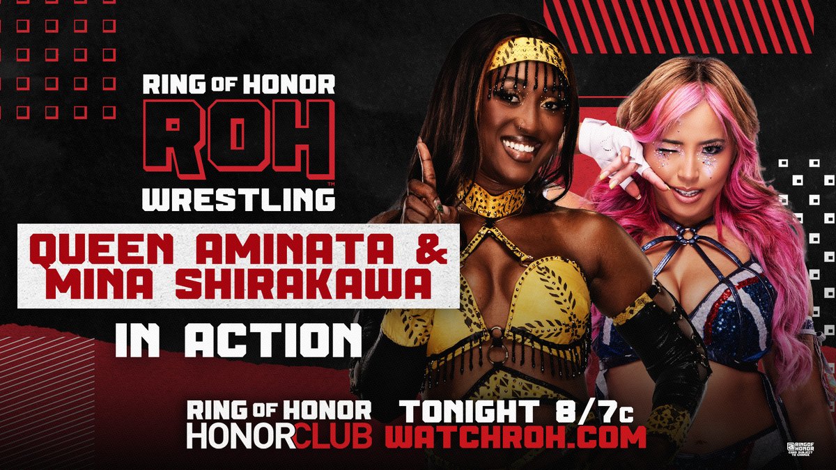ringofhonor's tweet photo. .@MinaShirakawa and Queen Aminata (@amisylle) return to tag team action on ROH TV!

📺 Watch ROH TV on #HonorClub at https://t.co/8dcdtxr3sN 8/7c https://t.co/b2tcis8CCx