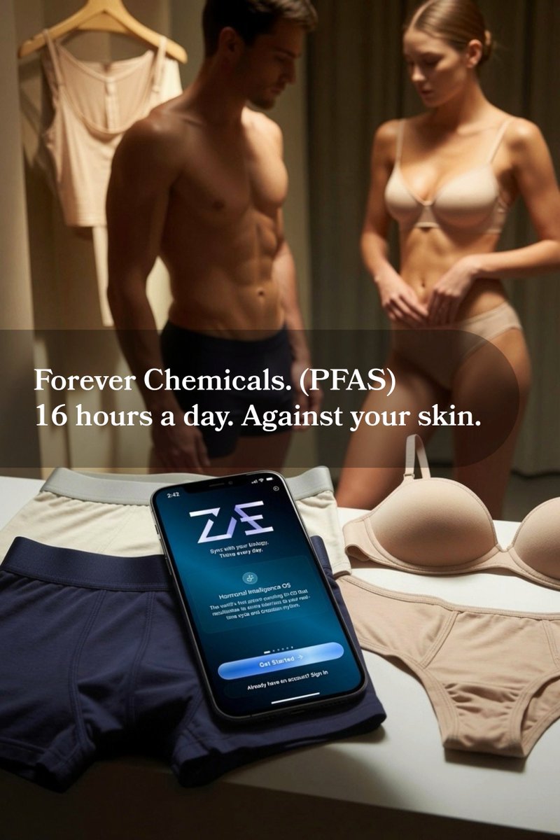 zaeapp's tweet photo. Most synthetic underwear contains PFAS, “forever chemicals” that are extremely difficult for the body to break down. Because underwear sits directly against highly absorbent skin for many hours, the potential exposure is significant for both men and women.

This becomes even more concerning during pregnancy, postpartum, or perimenopause, when the body is already under higher physiological stress.

For many people, PFAS exposure can show up as sudden rashes, headaches, brain fog, loss of focus, or subtle shifts in hormonal balance that are hard to explain.

ZAE’s scanner is currently the only one that evaluates clothing and textiles using your hormonal phase and life stage as part of the scoring.

It doesn’t just tell you if something contains concerning ingredients.

It tells you how risky it is for you, right now.

Link in comments if you'd like to try it.

#WomensHealth #HormoneHealth #MensHealth #KnowYourBody