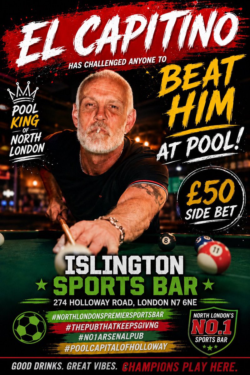 islingtonsport1's tweet photo. As well as France v Morocco LIVE on 9 BIG SCREENS we have our WORLD RENOWNED FREE POOL COMPETITION TONIGHT #ThePubThatKeepsGiving #NorthLondonsPremierSportsBar #No1ArsenalPub #AirConCapitalOfHolloway https://t.co/nr6mUhnD1l