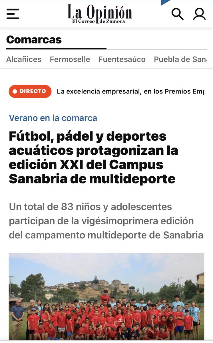 campussanabria's tweet photo. 📰 ¡El XXI Campus Sanabria 2026 en las páginas de @laopiniondezamora! 🗞️🔴
¡Gracias por contarlo! 🙌
🔗 https://t.co/gDVoJBfvRy
#CampusSanabria2026 #Prensa https://t.co/yaQWKsiacu