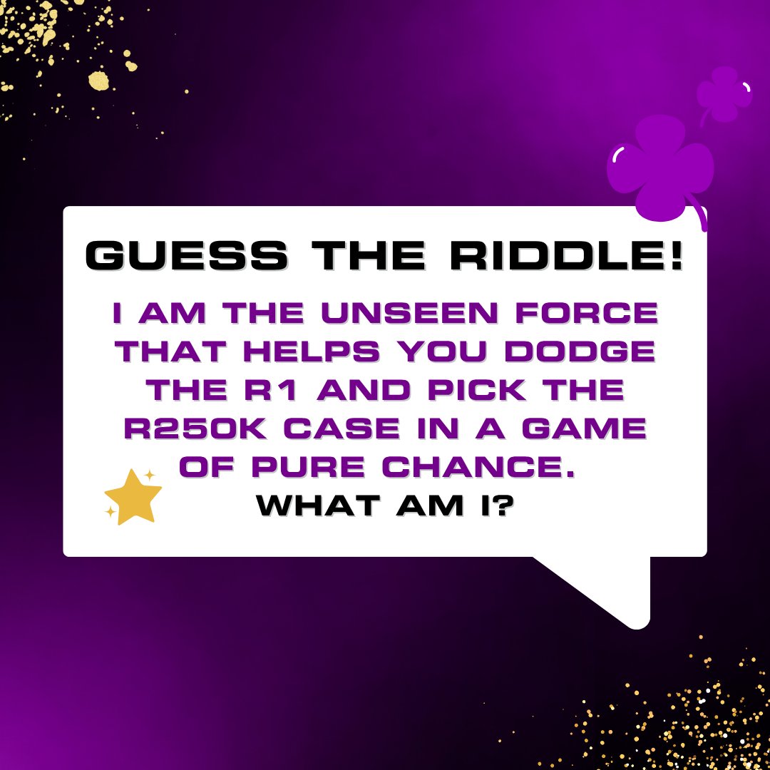 DONDCelebrityZA's tweet photo. Think you can crack the riddle? 🧠 

Drop your guess in the comments and let's see who gets it right first. 

Bragging rights are up for grabs! 🏆 #DealOrNoDealCelebSA https://t.co/rp1vqUBKPx