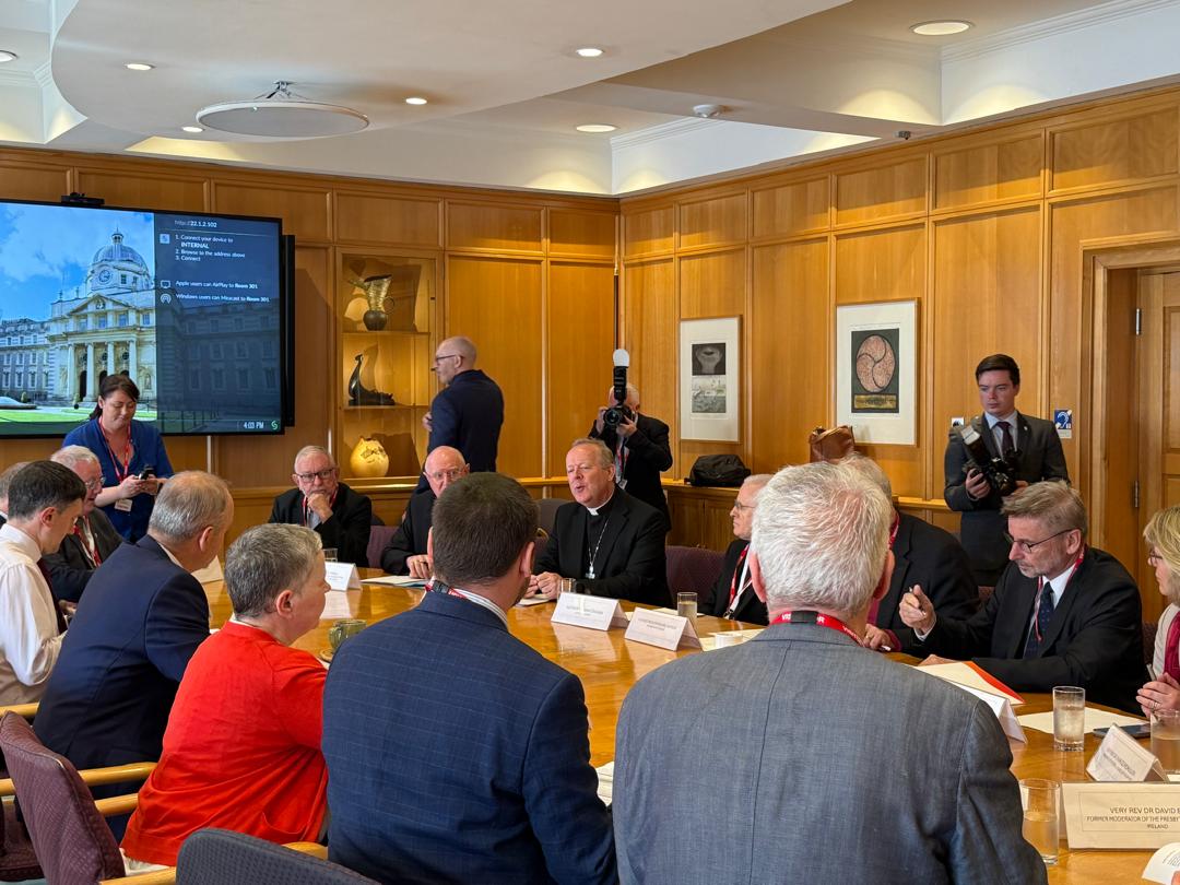 CatholicBishops's tweet photo. Today, a delegation from @ComeceEu and @ceceurope  along with @irishchurches and @CatholicBishops, met with @MichealMartinTD at government buildings, to express Churches' concerns and perspectives at the outset of the Irish EU Presidency https://t.co/gDA9bO5cWF
