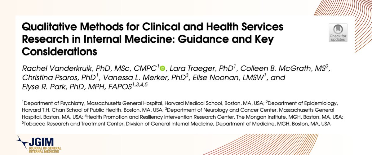 JournalGIM's tweet photo. New in #JGIM: A practical guide to qualitative research in #GIM. Learn key strategies for designing, conducting, and reporting studies that capture the voices and experiences of patients, care partners, clinicians, & other stakeholders.
https://t.co/X276234KhJ https://t.co/klXCnDAN00