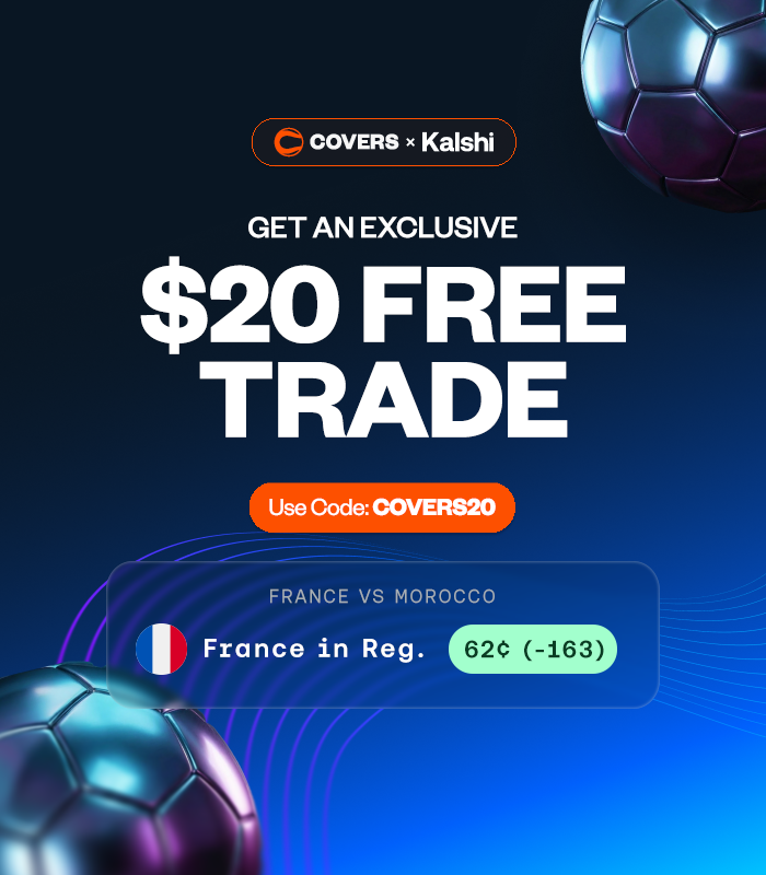 Covers's tweet photo. France has generated 9.79 xG compared to Morocco’s 6.40. In a quarterfinal where margins shrink, that chance-quality gap speaks loudly.

👤 @mc_silly3 
✍️ France in Regulation 🇫🇷

📈 Exclusive $20 Free Trade w/ @KalshiSports 
🔗 https://t.co/tLriLsejRi https://t.co/BX88hxhY7g