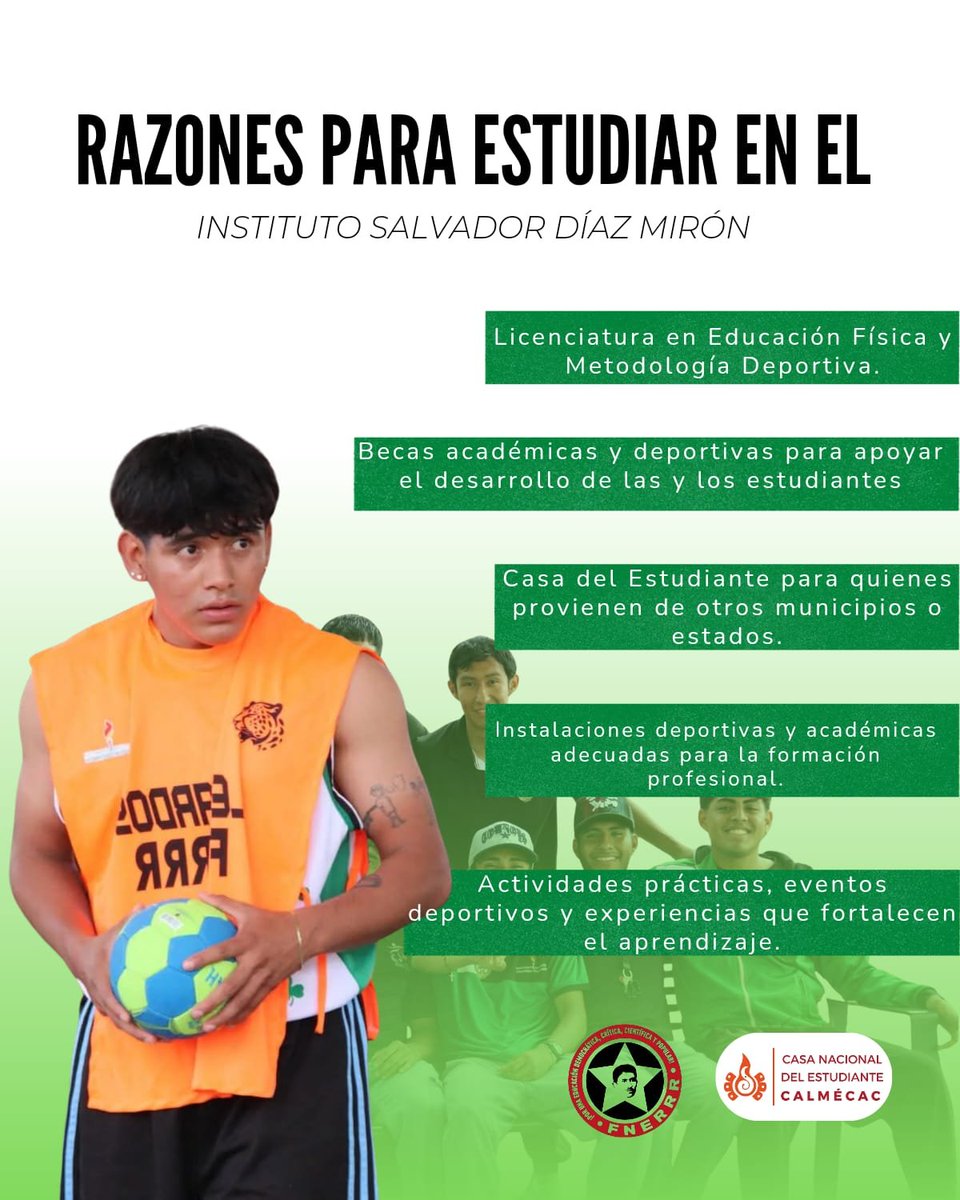 CNECALMECAC's tweet photo. #FelizJueves 🌤
📌 ¿Qué te ofrece el instituto?

Licenciaturas con validez oficial (8 semestres).  🧾👩🏻‍🎓🧑🏻‍🎓
Talleres deportivos y campos de entrenamiento de excelente nivel.  ⚽️🏀🏐
Casa del estudiante con alimentación y hospedaje incluidos. 🏡🍲
Becas del 30% al 50%. 🏫🥇🥈🥉 https://t.co/fGQg0Yf4YD