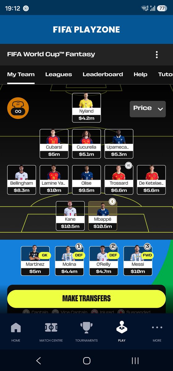 MMaqdah's tweet photo. @FPL__S7S Wildcard active. Clean sheet and max captaincy to play next two rounds. What do we think? https://t.co/8fnRN32BOm