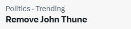 GuntherEagleman's tweet photo. Remove John Thune continues to trend!

Pass the SAVE America Act! https://t.co/c7aS9xXw7L
