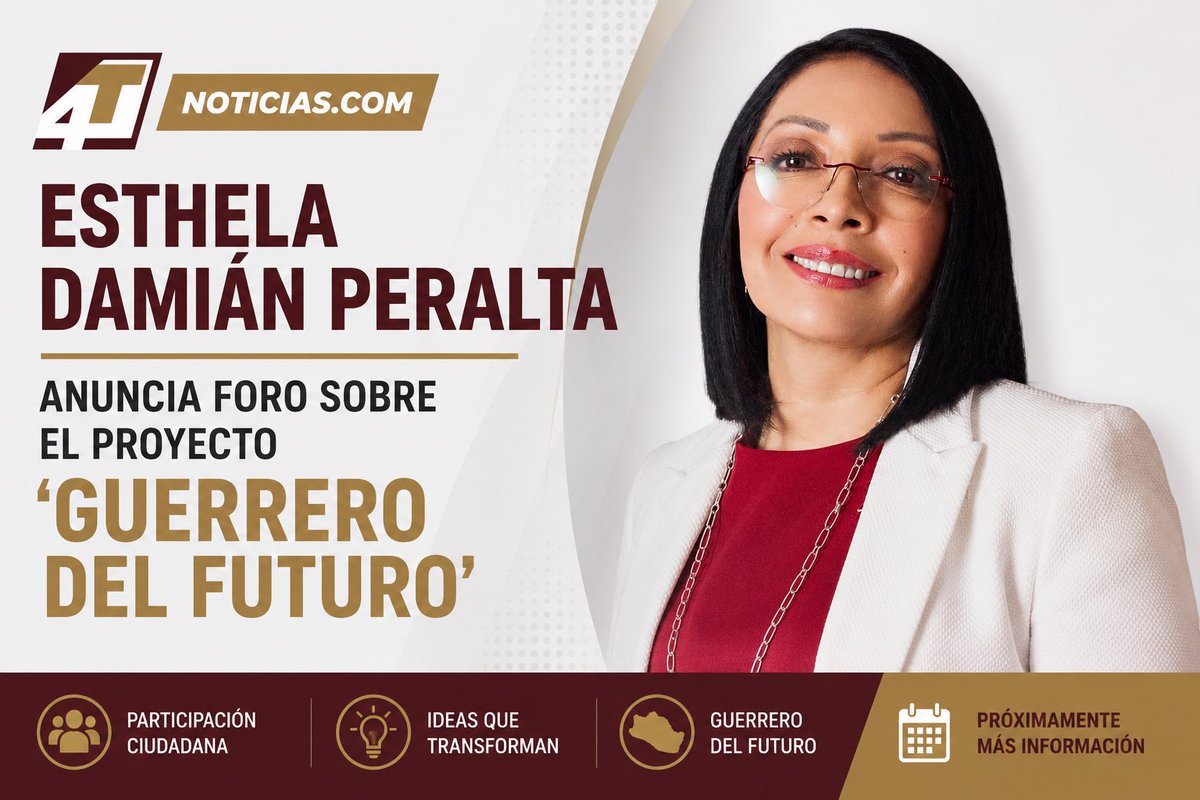 4tnoticiasweb's tweet photo. 📌@esthela_damian anunció que el 13 de julio presentará el proyecto “Guerrero del Futuro”, una propuesta construida con la sociedad civil y la academia para impulsar seguridad, economía, oportunidades para jóvenes y el bienestar de las mujeres. 📢🌄

https://t.co/l99D3UM9kB https://t.co/pxf37TVDMJ