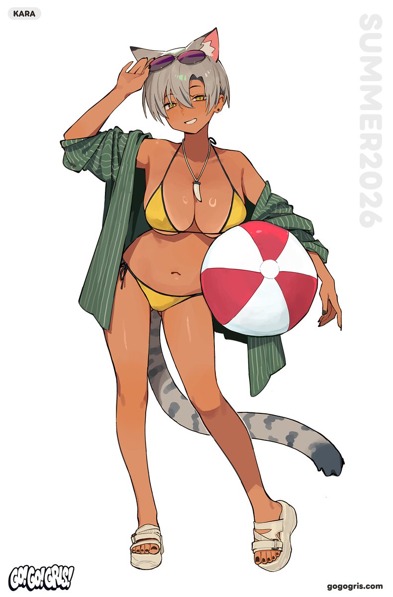 VERTIGRIS_ART's tweet photo. Drawing my characters in beach fits, starting with Kara! https://t.co/4vawJyxYK9