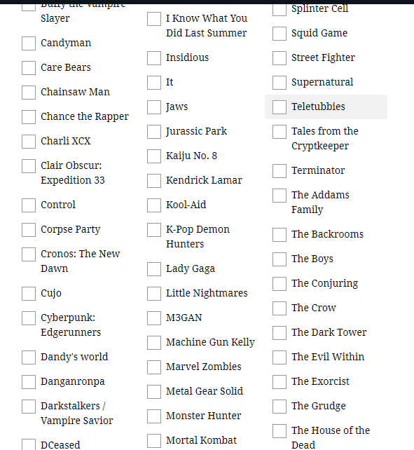 ChainsawMan4DBD's tweet photo. ALL LICENSES ON THE NEW SURVEY! https://t.co/nCCGTG9587