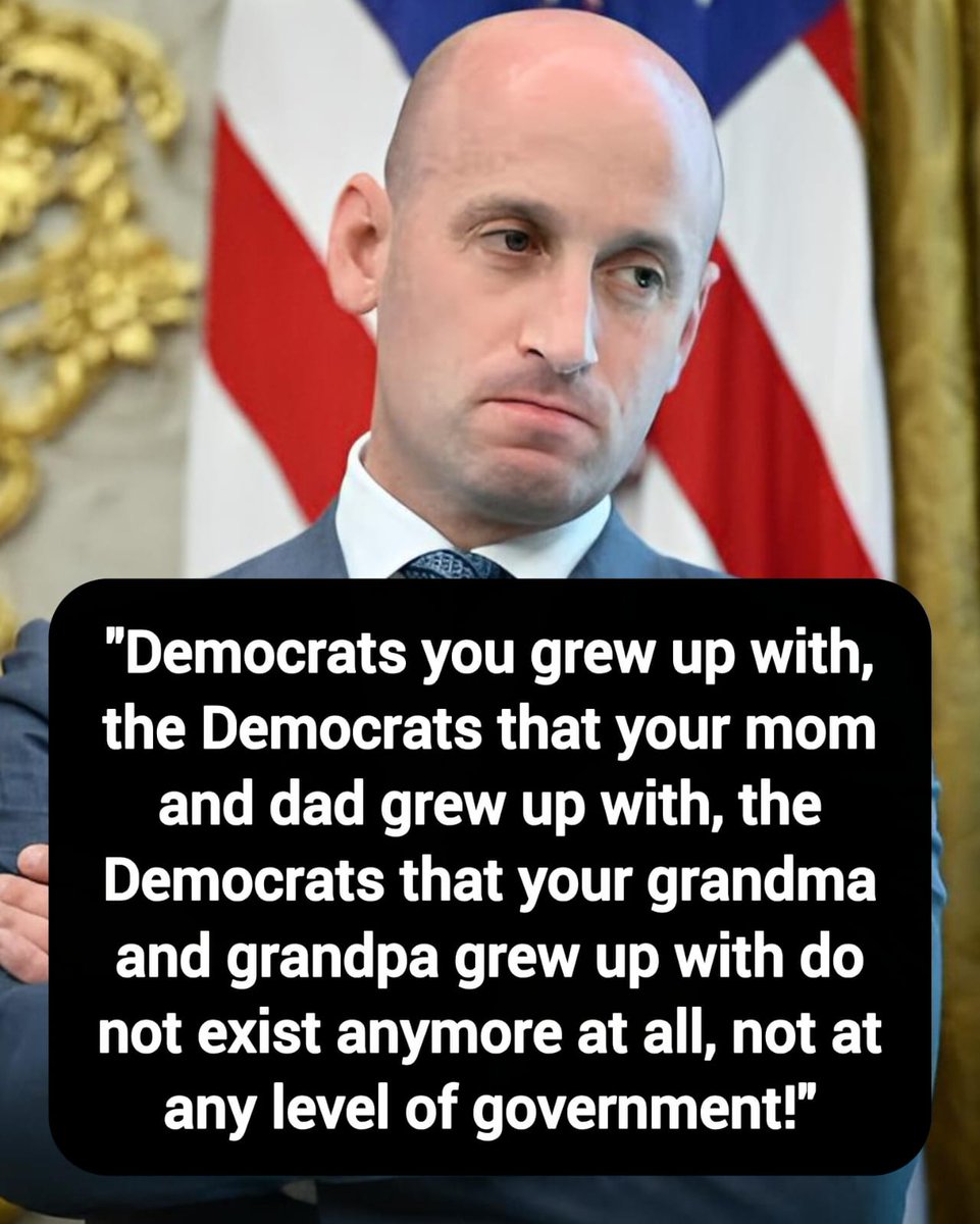 DavidJHarrisJr's tweet photo. Stephen Miller: "Democrats you grew up with, the Democrats that your mom and dad grew up with, the Democrats that your grandma and grandpa grew up with do not exist anymore at all, not at any level of government!"

Thoughts? https://t.co/ze6IieVEuY