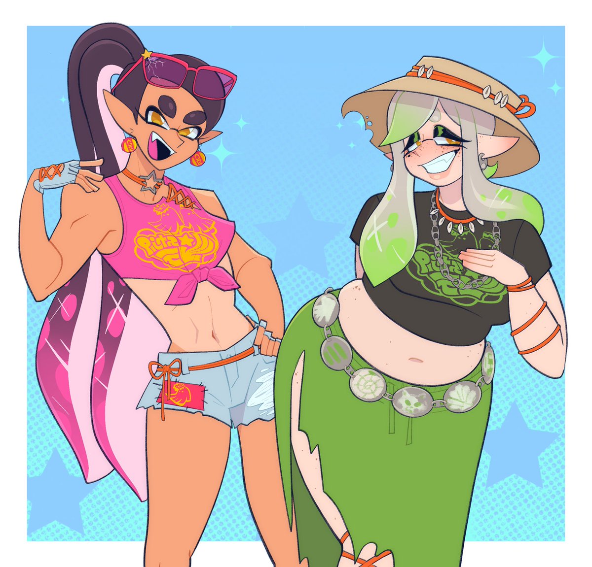 MaddeningTrash's tweet photo. What if the Squid Sisters were in Raiders? https://t.co/IprXvOQis1