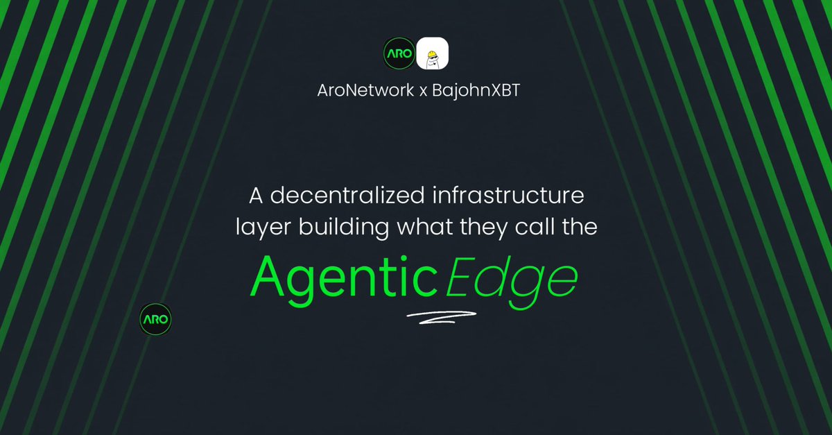 BajohnXBT's tweet photo. Most people think the future of AI is just about building smarter models.

Bigger models. More powerful GPUs. Larger data centers. But there’s a problem nobody talks about enough.

The future of AI won’t only depend on intelligence. It will depend on where that intelligence lives.

Because sending every AI request back to massive centralized servers is expensive, slow, and creates new privacy challenges.

What if the next evolution of AI happens closer to us?

Inside our homes. On our devices. Powered by resources we already own.

That’s the idea behind ARO Network.

A decentralized infrastructure layer building what they call the Agentic Edge.🔻

#AROtoEarn