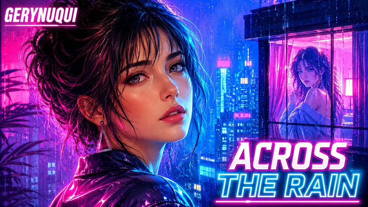 IA_GERYNUQUI's tweet photo. 🌧️ Across the Rain — new 80s synthpop/dreamwave song by GERYNUQUI.

A woman sees another version of herself across the rain.

🌧️ Nueva canción synthpop/dreamwave 80s de GERYNUQUI.

Una mujer ve otra versión de sí misma al otro lado de la lluvia.

▶️ https://t.co/xQjujjk6lX https://t.co/D6qLrLZkBX