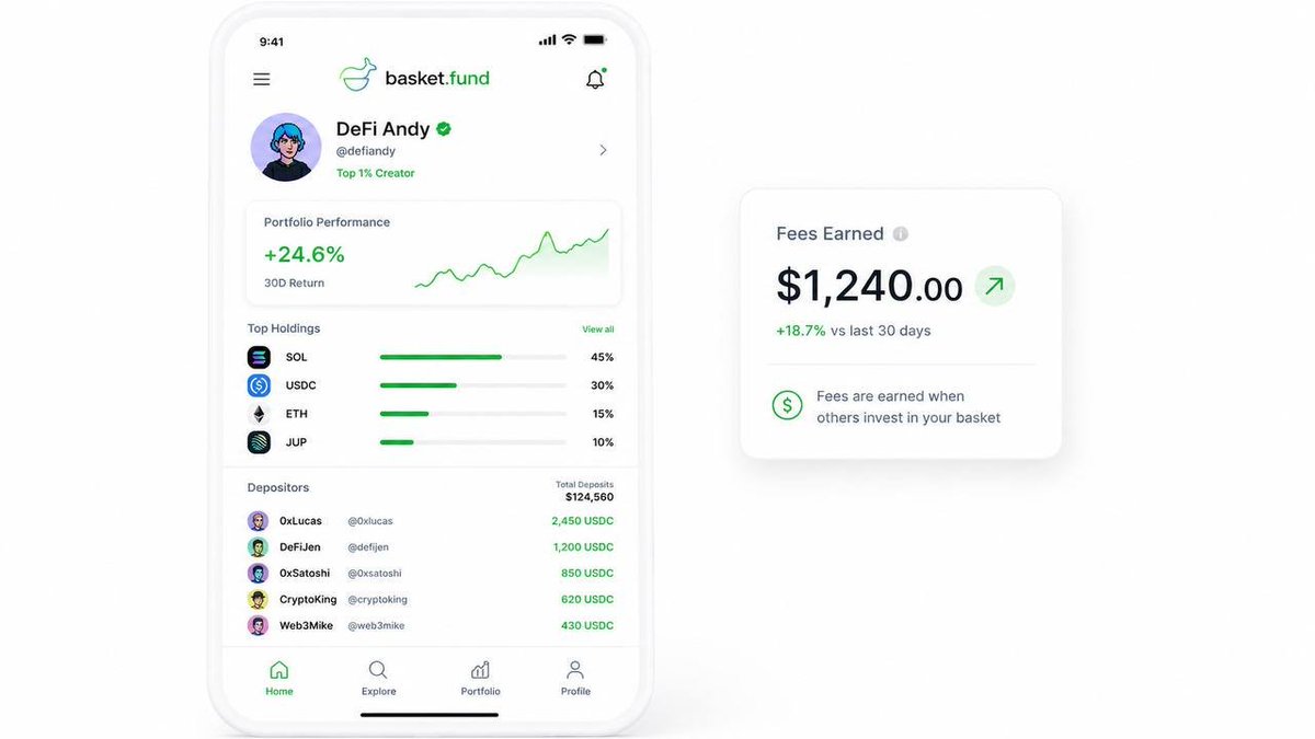 BasketFund_'s tweet photo. You don’t have to keep leaking your alpha for free.

If you have a good strategy, build it into a custom Basket on https://t.co/IHY7m1yzBC 

When others deposit USDC to copy your portfolio, you earn fees on every entry and exit.

It turns asset allocation from a passive hold into an active revenue stream → https://t.co/kozFk435T1