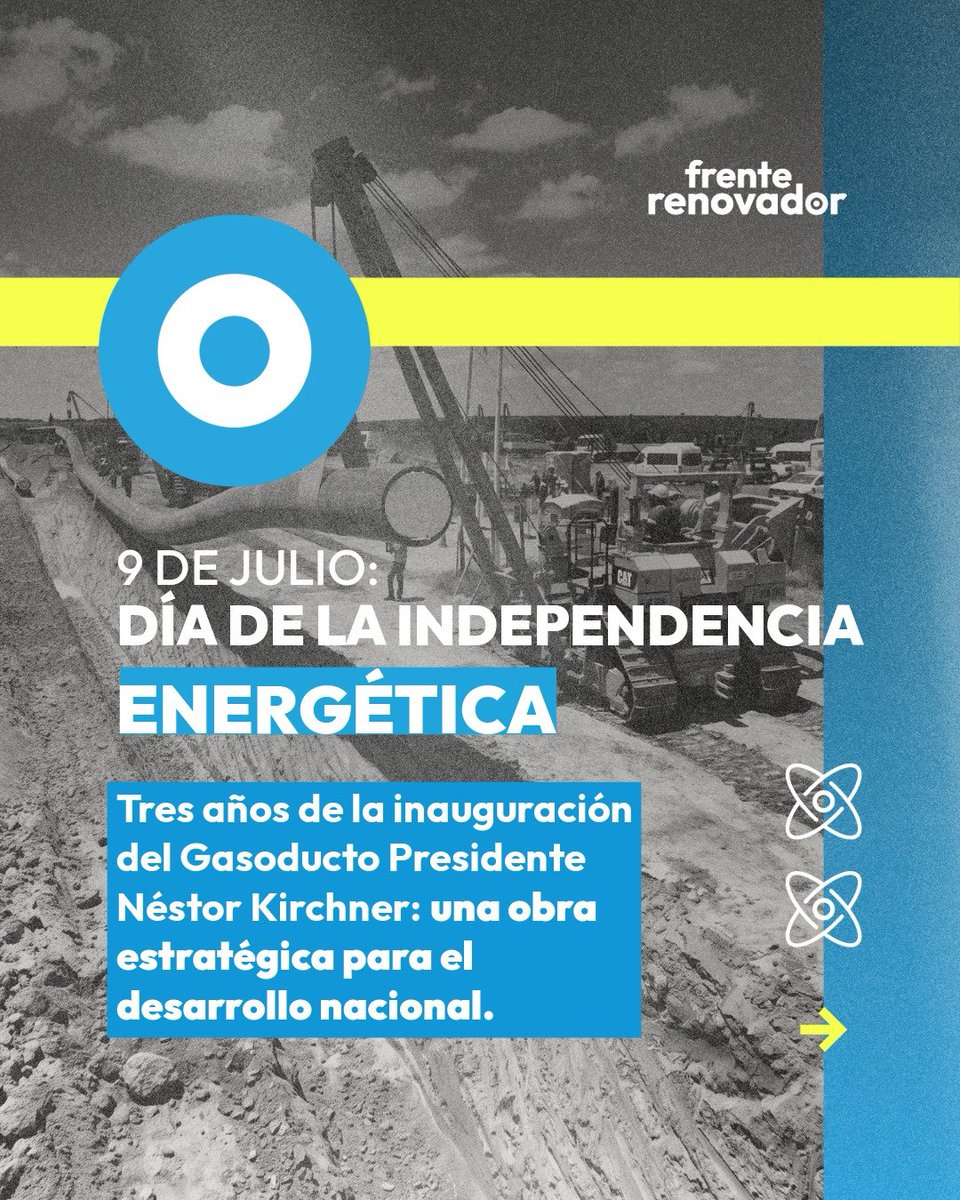 FrenteRenovador's tweet photo. El Gasoducto Presidente Néstor Kirchner es la obra estratégica que cambió para siempre la matriz energética de nuestro país conectando Vaca Muerta con el corazón de la Argentina.

Una obra histórica impulsada por Sergio Massa, culminada en tiempo record (302 días) y que hoy da sus frutos: llegamos con gas más barato a las familias argentinas y abaratamos los costos de energía para potenciar a todo nuestro entramado productivo e industrial.