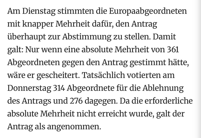 ernsterjuenger's tweet photo. In dieser EU gewinnt man auch mit 276 gegen 314 Stimmen, wenn man nur dreckig genug spielt.   👌 https://t.co/8QBspRzPJz