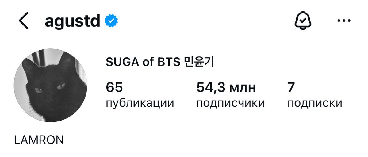SUGA_Russia's tweet photo. Юнги в шапке своего профиля в инстаграме также указал LAMRON 👀👀 https://t.co/hmwE6UDOgO