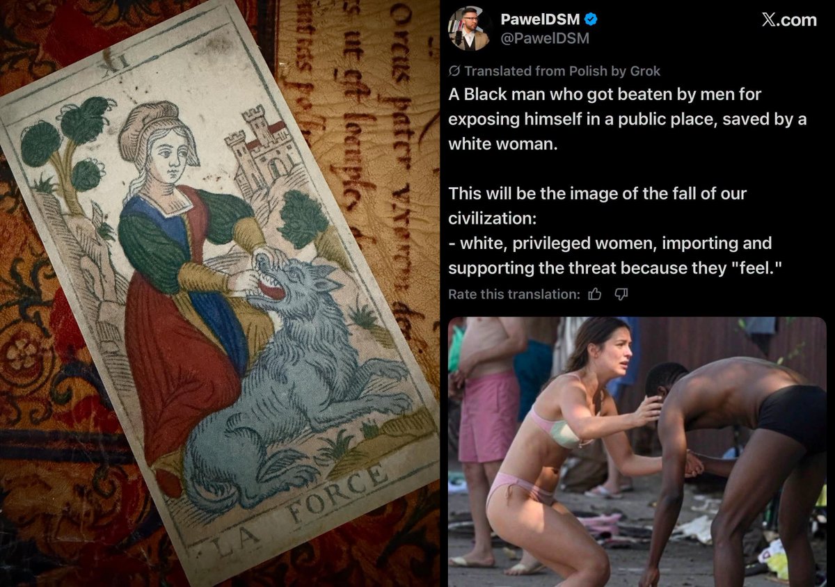 amiraelus's tweet photo. CHOOSING THE BEAR: A MATRIARCHAL ROMANCE

The short answer: men, in their arrogance, refuse to see how women rule them, so they end up below women, their children, and their pets, and this is how the bear gets above men.

The long answer:

ANIMAL INSTINCT

It is, of course a failure of the animal instinct, for both men and women.

As paradoxical as it may seem, for humans to develop a healthy animal instinct, they need to become spiritual.

This happens because of the law of divine justice- in order for something to go up, something else has to go down.

It is the same law which is responsible for the very origin of Time, by the way, for Time is how things go back into nothingness once they got up from it by God.

So humans need to become better animals in order to gain what is called "divinity" or "godhood"- these both happen at once, or not at all.

AI: A famous quote from the Aristotle book Politics "Whosoever is delighted in solitude is either a wild beast or a god". This means that to be totally fulfilled alone, you must be either less than human or more than human.

In fact, you can only achieve this by both at once- the affirmation of Aristotle is warped by gravitational self-calming by binary logic.

The non spiritual human is simply subhuman, equal to animals, and because they are not animals, they become really lousy animals. But not only animals, because they are also humans, with the potential of godhood- so they become half animals, half demons.

They simply do not know anymore the basic rules of Nature, so they go against their own natural environment, they forget whom to mate, what to eat, whom to run away from, and so on and so forth. The fact that they ruin their natural environment is because of this.

In their defense, this is half their responsibility, for it is required from them by Nature herself in order to make them generate artificiality.

The non spiritual human generates artificiality blindly- it takes spirituality- cosmic destiny- to reconcile the natural and the artificial, contradictory, but both legitimate, destinies of humanity. The natural Hell versus the artificial Hell are to be escaped only by Heaven.

No animal would go against their own species to favor another species eating them. Exceptions are mostly parasitic manipulations that exploit the host rather than behaviors the animal "would" perform on its own. As the Devil is parasite to humans, and the dark worm of Ego is literally eating all of their three brains, humans betray each other and "CHOOSE THE BEAR".

THE EGO

AI: "Choosing the bear" has become a defining cultural shorthand in recent years. It stems from the viral 2024 "man or bear" TikTok trend, where women were asked: Would you rather be alone in the woods with a random man or a bear? The overwhelming majority picked the bear, sparking intense online debate.
The choice symbolizes deep-seated fears of unpredictable male violence, sexual assault, and gaslighting—contrasted with a bear’s more straightforward, instinct-driven behavior that is statistically less likely to result in harm and more believable if attacked. What started as a simple hypothetical quickly evolved into a broader conversation about women’s lived experiences with safety, trust, and gender dynamics, and it remains a go-to meme for highlighting these issues even today.

It is true that sex energy consumes humans like a dragon from another world, and self calming in front of sexual energy is what makes infantiles see sex energy as the ultimate threat.

I am talking about human sex energy, which also contains in it the dark side of the truth- about soul, original sin, sin in general, Devil, and God.

It is no wonder that the matriarchs see themselves as VICTIMS of human sex energy, because it requires DUTIES of them, especially COSMIC duties against darkness, which they dread- the more Lilith possessed they are, the more they rebel against it.

As they are victims of sex energy (which makes up humans by the way), it is natural, by the diabolical triangle, to see all men as persecutors, and GOD the ultimate persecutor. Consequentially, they see Lilith as their savior.

As for men, "Minimal spiritual resistance always generate movement in the opposite pole. Therefore, man who self-calms in front of sexual energy by feeling superior to all (maximal male vanity), ends up, by ego, being controlled by the women, so under woman, which means the falls under her children, her pets, her social circle, her family, and at the end of the day, under the Devil himself.

So the man who self-calms by ego and vanity that is above all, ends up below all.

THE ANIMAL, THE INVADER, AND THE HANDICAPPED

The DEVIL awaits at both ends of the energy flow.
Gurdjieff, the spiritual master, declared cruelty towards animals as one of the features of objective evil, and he was not wrong.

But on the other side, lies weakness in front of animals.
Both come from infantilism, as cruelty and weakness are infantilism projected into itself and its opposite.

See, infantilism is threefold:

-spiritual infantilism- which is specific to ALL non spiritual humans, for it is spiritual and sexual adulthood undeveloped in humans, and their incapacity to stand in front of darkness, especially in front of the dark side of the truth: sex energy divided in man and woman, God or Devil in between them, uncertainty of life and death, the sheer force of the law of randomness at play

-emotional infantilism- which is more specific to women, for the same reason that women are bearers of the emotional force and more impacted by it, but also affects men, in proportion to how the emotional force is also part of their abstract anatomy. This kind of infantilism is being double infantile, just as women are double emotional compared to men, for the social emotional force undeveloped in humans means infantilism

-physical infantilism- the physical individual force undeveloped in humans- which refers to all children in the first place, and to the adults which, for some reason, natural , unnatural, or supra-natural, remains physically undeveloped in sexual adulthood. It is a form of handicap, and because of that, matriarchs have a special relationship to it, for their rule is based on the rise of the infantile and handicapped.

One example: transsexualism as gender dysphoria and blocking the development of the normal sexual features of man or woman.

In simpler words: 

-both non spiritual man and woman are forever infantiles, no matter how decrepit they end up by age

-women are double infantile compared to men at the same development stage (which usually means men much physically older than them)

-women and men pairing at the same age means women seeing men as physically infantile compared to them, which means women see men either as handicapped, or as animals

-just as adult humans see their children as little apes, so the infantilism of the physical force makes humans look like "animals" in the eyes of mature humans, for the physical force not developing properly in humans means uncivilized

In the relation between matriarch and the rise of the infantile, the animal, and the handicapped, lies the secret of what is going on in matriarchy with:

-invaders from lesser civilized countries

-choosing the bear

-castrating children (and men in general) as a practice of  "progress"

FUN FACT: "preventing genocide" is invoked in all three cases as moral justification for the infantilism, cruelty, and weakness of the matriarchal society, and also for punishing and criminalizing all who will stand against the tyrannical oppression of the "saviors"

GOD IS A WOMAN

Men nowadays self-calm by blaming and explaining all that is happening on the "empathy" of women.

The oversimplification of this cannot be overstated. 

It is not because they are empathetic, but because they see themselves as GOD.

They cannot become judges not because they are emphatic, but because they are non spiritual, and do not even know they are sinners. The gravest sin is self-righteousness- the self-justification of sin, and entitlement to worldly "good" without curing sin. A sinner cannot judge another sinner. An infantile cannot judge an adult.

The non spiritual woman is social emotional infantile. 

She has no healthy animal instinct. 

She does not understand boundaries and territory, because the social emotional force is defined by dissolution of boundaries by perpetually fall into the void, and they are the territory themselves. 

They mistake Nature for Heaven, so they see saving the planet as salvation of humanity, even if going against humanity: saving the planet from humans, because the parasite of Ego is corrupting their animal instinct of self-preservation. 

As they see themselves as God, matriarchs see their own proximity as Heaven, where they have to let all the lost souls enter. 

As they mistake Nature for Heaven, they dream of a World cured of the original sin (which simply means the self-destruction of the World, as the World is literally weaved around the original sin), where wolfs and lambs live together and eat some fantasy vegan grass. 

They hate religion for stating the truth against their tyrannical delusion of matriarchal domination, so they declare religion a "hate crime" by projection.

Such is the darkness of non -spirituality.

The non spiritual woman forms a sexual pair with the non spiritual man. She bears the social emotional force, so she is more infantile than animal, he bears the physical individual force, so he is more animal than infantile.

She sees him as animal/ handicapped/ her child to dominate, and he sees her as infantile. Neither take each other seriously.

But remember: excitement and disgust are two ends of the same stick. At the transition between the levels of interiority and exteriority a lens effect of inversion is determined. 

As disgusted she is by men in her circle, and inclined to persecute them, as excited she gets by men outside her circle. Their being handicapped/ animals/ infantiles, uncivilized becomes the excitement to save them.

She sees them as:

-socially emotionally handicapped, so a challenge to integrate/ adopt them

-physically uncivilized, so a challenge to tame them

-sexually exotic, so a challenge to fuck them

THE ORIGINAL SIN

A civilization is simply defined as a civilization as much as it manages to overcome the nefarious consequences of the original sin of eat or be eaten, of rule or be ruled.

One chief metric for any human civilization worthy of the title is, because of that, how free each and every human is because of it. Free from other humans, especially, against the force of mutual enslavement.

This is why there is no civilization without God, without spirituality, because the force of mutual enslavement is a tool of the Devil. 

Without spirituality, there are no sages- only barbarians. Technology, and constructions, and comfort, all by mutual enslavement- enslaving others and being enslaved in return. This is no civilization- but its very opposite- the technological terror of dystopia, grounded on war, taxation (which is slavery), censorship, surveillance. And always, making freedom, spirituality, and God forbidden, one way or another.

It is literally a monkey with a laser sword, a barbarian having the bigger stick. NEVER mistake the duty of artificiality of humans, and how they construct things by gravity, by falling in all directions, including towards the sky, for CIVILIZATION. 

NEVER let a tyrant justify slavery by the greater good of safety, progress, buildings, comfort. It is the very duty of cosmic masculinity to go against all these things.

It is so ironic that tyrants justify slavery by the false god of survival only to end up prematurely the lives of so many humans.

If humans had their animal instincts healthy, they would never fall prey to tyrants.

They will simply be free as a species or die fighting for it.

Again, there is no spirituality without both healthy animal instinct and genuine divine presence in humans.

The antidote for tyranny is spirituality- and nothing else.

THE FOUR HORSEMEN

The four horsemen are Nature's way to make things go on.

Let us take the apex predator as example.

Their only correction is:

-war with another predator just like them

-famine

-disease

-death (by age or accident or whatever)

If the four horsemen do not act, the apex predator multiplies indefinitely and the entire ecosystem dies.

For the same reason, the four horsemen will always affect humans, no matter if under matriarchal or patriarchal eras.

All tyrants promise the eradication of the four horsemen, and they only succeed in amplifying them, because the tyrants become the apex predators for which the horsemen come eventually.

THE DIABOLICAL TRIANGLE

It is the dynamic triangulation of the Devil in the level of relationships and possibly the most overlooked forms of darkness between humans. It is largely seen as normality, or even as "goodness", and it is the cause for the adage: the road to Hell is paved with good intentions.

The diabolical triangle is too complex to be explained here, but its rule of thumb involves the falseness of being victim, persecutor, and savior.

Europe being under sever matriarchy, and saving the planet because of the matriarchal impulse and agenda mode to fuck the planet instead of man, has also been saving the bears in Romania.

The result is catastrophic for both humans and bears, just as matriarchy is both catastrophic for both men and women. The end is always a form of self destruction, to the left or to the right.

AI: Romania holds Europe’s largest brown bear population outside Russia, with the current estimate at 10,419–12,770 individuals (often cited around 11,500) according to a major 2025 DNA genetic census using over 24,000 samples from the Carpathians. This figure is nearly double previous estimates of under 8,000, which relied on outdated footprint and sighting methods. As a result, human-bear conflicts have risen sharply: bears caused 26 deaths and 274 severe injuries over the past 20 years, with the last five years alone seeing 14 fatalities, over 150 serious injuries, and more than 30,000 emergency calls; economic damages have also surged, with compensation claims jumping from €150,000 in 2014 to €2.6 million in 2025, alongside hundreds of livestock losses annually. Specialists consider an optimal sustainable population of around 4,000 bears for Romania’s suitable territory and habitat, balancing ecological needs with public safety.

In their desperation against the physical individual force of man, which is their primary, and natural antidote, matriarchs unleash the physical individual force of animals, invaders, and sexual handicapped, under the diabolical triangle of interaction.

The only hope for what is left of civilization is that men draw the line of territory again against the self destructive fall into the void of the matriarchal social emotional force.

Patriarchy is defined by putting everyone in their rightful place- the men, the bears, and the impostors posing in rulers.

As for real civilization, this requires infantilism to be grown up- by spirituality.

Infantile becomes the saint.

Barbarian becomes the sage.

Animal becomes the knight.

Demon becomes the angel.

#amiraelus
