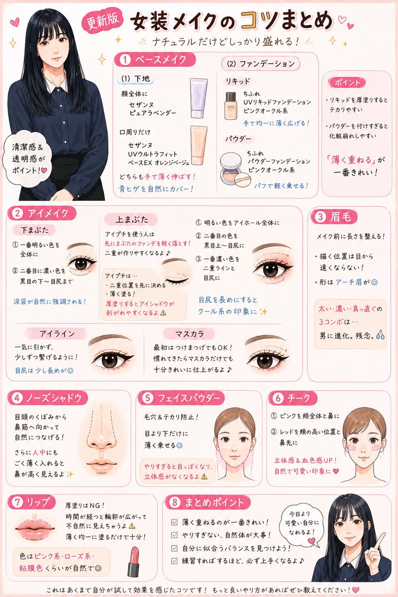 myingdao711's tweet photo. DMで「メイクかわいいので教えてください！」とか「メイクのやり方がわからないです」というお便りを多数いただきます。
まずは道具を過不足なく揃えてください。プチプラで十分です。
そして何回も練習してみてね！、としか言えませぬ
参考までに私のコツをまとめますのでDMの前に見てね👐 https://t.co/cmNgh17AUT
