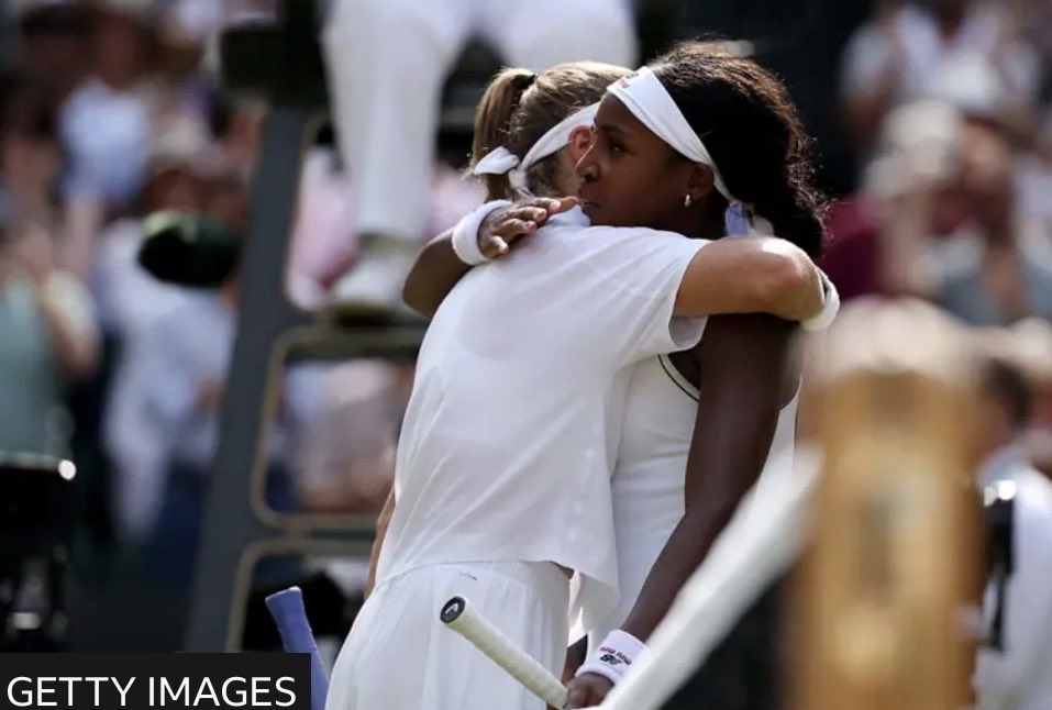varungrover's tweet photo. 💔 Coco. That split-second brain fade at match-point and Muchova snatched it! 🥹🥹

That’s the great thing about tennis - no fluke victors! Even an infinitesimal difference between the quality of players (skill, mindset, athleticism, health, experience, split second brainfades) adds up to the final scores. Of course luck plays a part like every other aspect of life - but enough guardrails and factors embedded in scoring to make its effect negligible.

#wimbledon