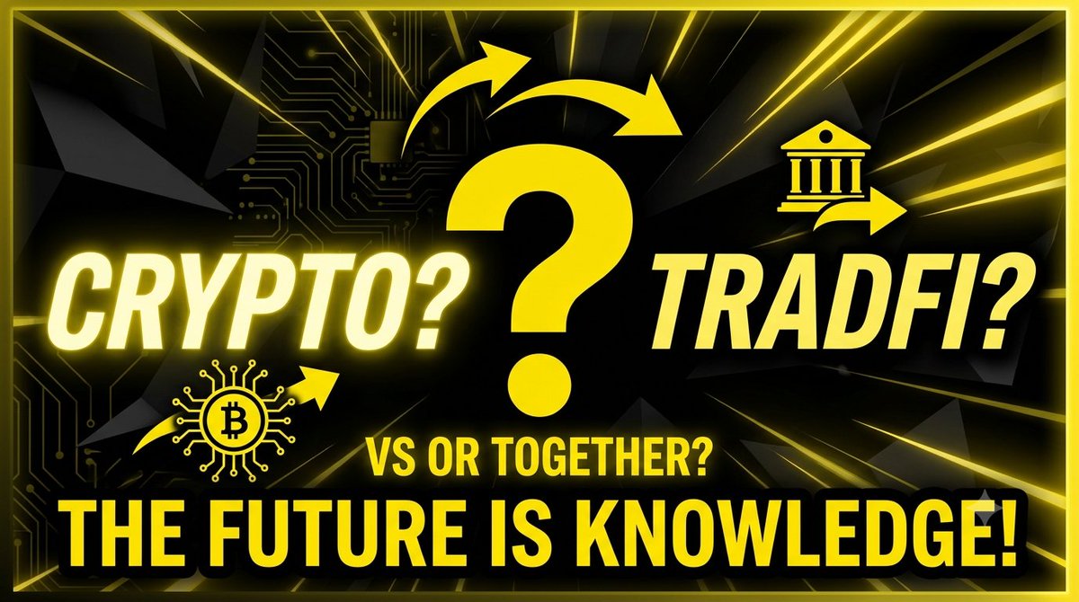 LearnToEarn_K's tweet photo. Every time I see people debating Crypto vs Traditional Finance, I feel we're asking the wrong question.

Why does one have to replace the other?

Traditional finance has spent decades building the infrastructure behind global markets. Crypto came later and introduced a completely different layer of innovation through blockchain, digital assets, and decentralized technology.

These aren't identical systems, so expecting them to solve the same problems doesn't make much sense.

What interests me more is how they're starting to move closer together.

Instead of forcing people to choose one side, the financial world is gradually becoming more connected. Users can now explore different types of financial products within the same ecosystem, making learning more important than ever.

The biggest advantage today isn't being  pro-crypto or pro-TradFi.

It's being informed.

When you understand how different markets work, you stop following opinions and start building your own perspective.

Technology keeps evolving.

Finance keeps evolving.

The people who grow with it will always have a better understanding than those who refuse to learn something new.

Knowledge compounds over time, and in any market, that's one asset that never loses its value.

Stay curious. Keep learning. Verify information through trusted sources before making decisions.
#Binance  #BinanceAcademy #LearnWithBinance @Binance