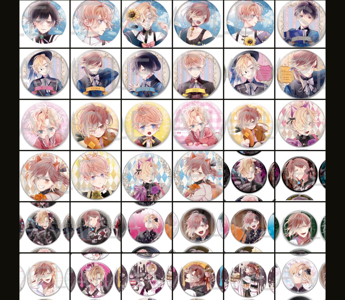 yuni_723DL's tweet photo. [交換]郵送
DIABOLIK LOVERS ディアラバ   缶バッジ

譲
アヤト、カナト、ライト、シュウ、レイジ、スバル、シン、キノ

求
同種/画像2、3　コウ、ユーマ
同異種SD缶バッジ　コウ、ユーマ https://t.co/uzCEMenauJ
