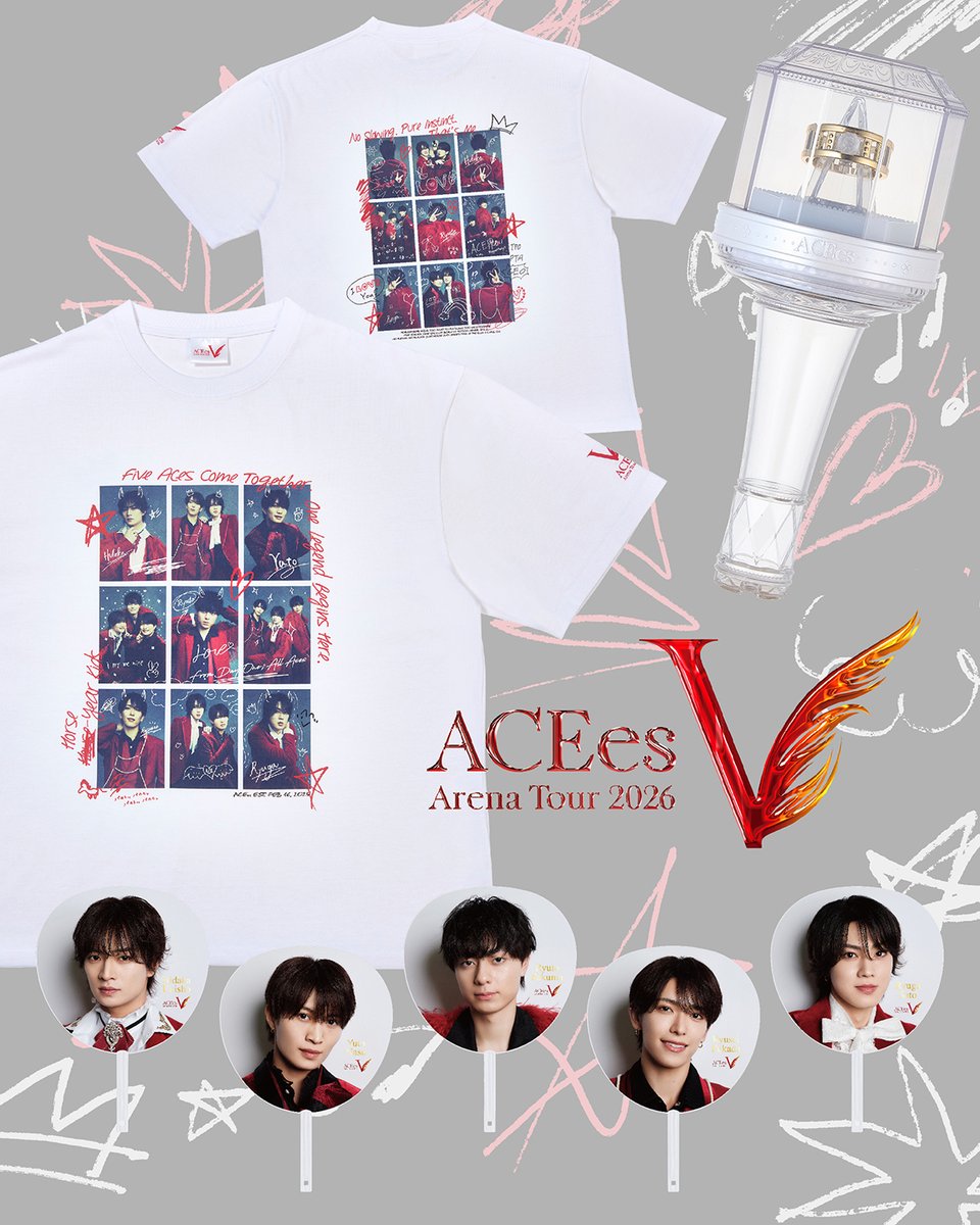 MerchCompany_jp's tweet photo. 【Merch Market】
Instagramが更新されました。
今回は「ACEes Arena Tour 2026 "V"」
グッズ撮影のメイキング動画も公開中！ 

Merch Market Instagramアカウントよりご覧ください。
https://t.co/aDKrg9H8Is https://t.co/w9lrPWWV30