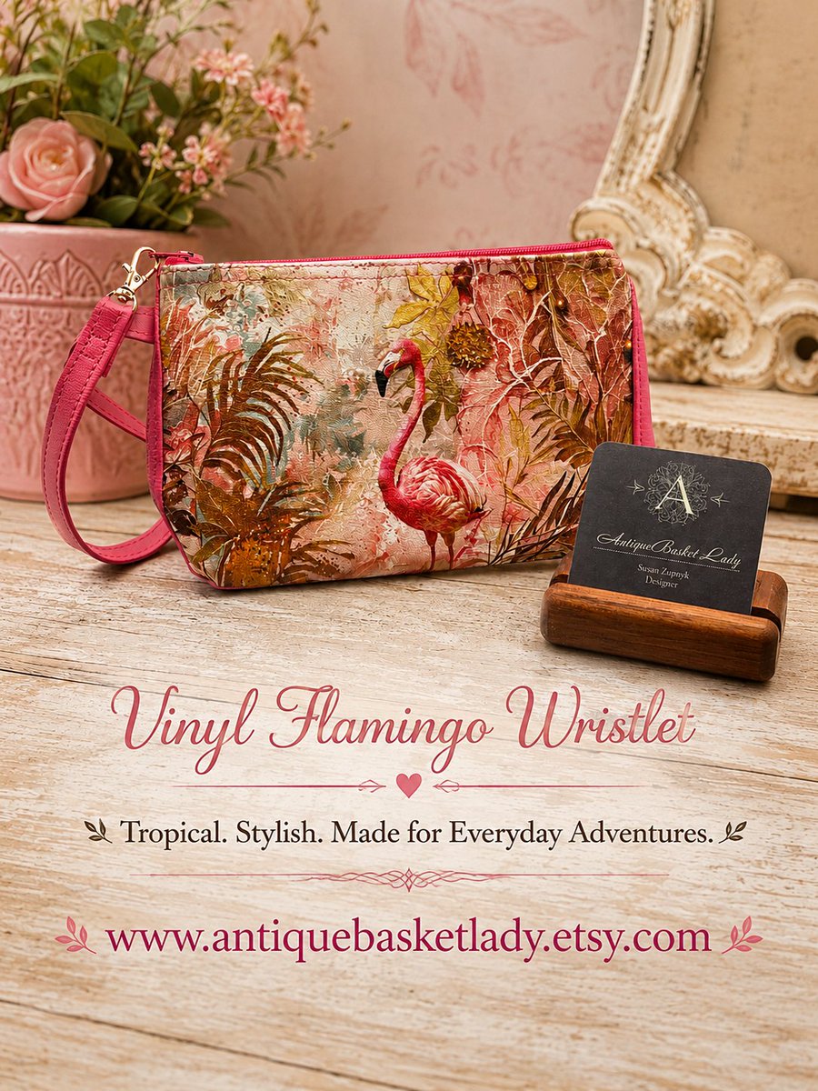 Antiquebasket's tweet photo. Pink Flamingo Waterproof Vinyl Wristlet | Tropical Flamingo Cl by Antiquebasketlady
https://t.co/Vfs0uskmK0 via @Etsy #Antiquebasketlady #handmade #flaming https://t.co/sWIcDBOJnm