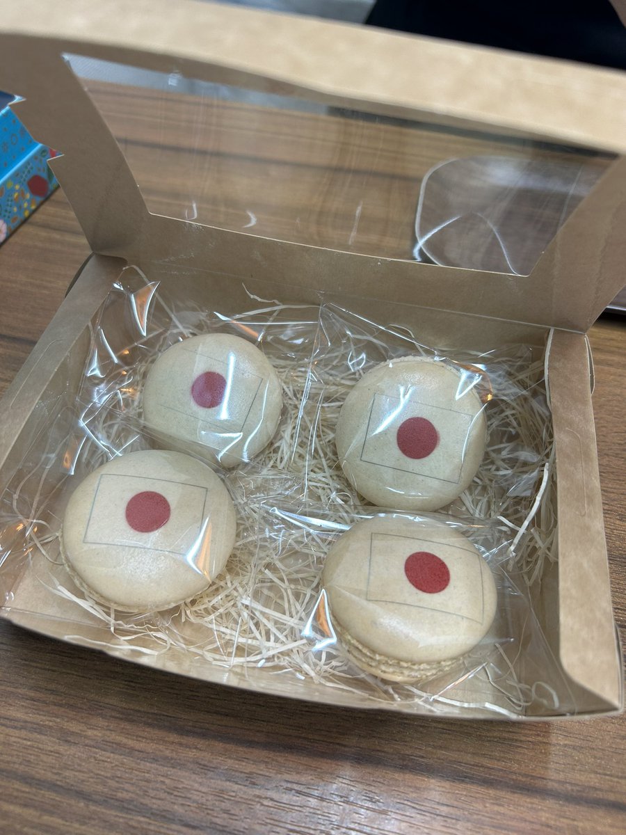 fjtn_c's tweet photo. 昨日の「ニュースめった刺し」の配信で、お土産で国旗をプリントしたマカロンを持っていったんですけど、全員（全員）から「乳首すぎる」と言われてしまいました。国旗が乳首に見えるマカロンを作ったことは損壊に入るのでしょうか。 https://t.co/D8a4tZ3r80