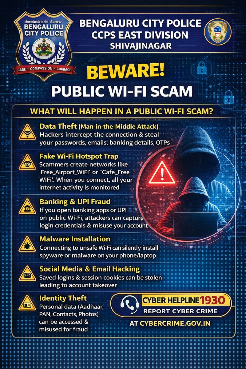 cenpseastbcp's tweet photo. CCPS EAST  DIVISION, SHIVAJINAGAR 

📞 National Cybercrime Helpline

Toll-free number: 1930 — for reporting cybercrime and financial online fraud (operated 24×7). 

National Cybercrime Reporting Portal: https://t.co/O2NieyR9fu https://t.co/XtxMxbRfzw