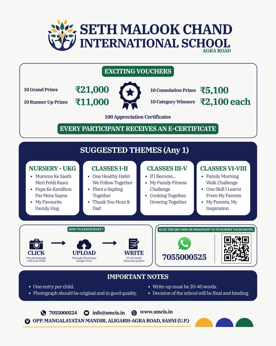 smcisaligarh's tweet photo. Every family has a beautiful story—let yours inspire everyone! ❤️

[best school in Aligarh, SMCIS, international school, admission open, Family Connect Challenge, Parents And Kids]
#SMCIS #FamilyConnectChallenge #SchoolContest #FamilyFirst #SchoolLife #ParentsAndKids https://t.co/Ws1bzwIbVU