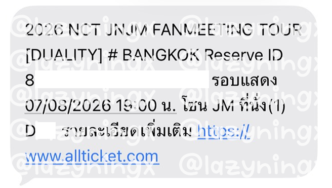 lazyningx's tweet photo. wts / ขาย ปล่อยบัตร

fri 07/08
zone JM row D
🔥 ปล่อย 5000 ถ้วน

- มัดจำ + จ่ายที่เหลือตอนนัดรับบัตรแข็ง
- weverse ให้ก่อนคอน 3 วัน
- ผ่อน spaylater ได้นะค้าบ ⭐️

สนใจ dm มาคุยก่อนได้งับ 🙇🏻‍♀️

#NCTJNJMDUALITY
#NCTJNJM_FANMEETING_TOUR
#NCTJNJM_FANMEETING_TOUR_DUALITY https://t.co/uBc41lass2