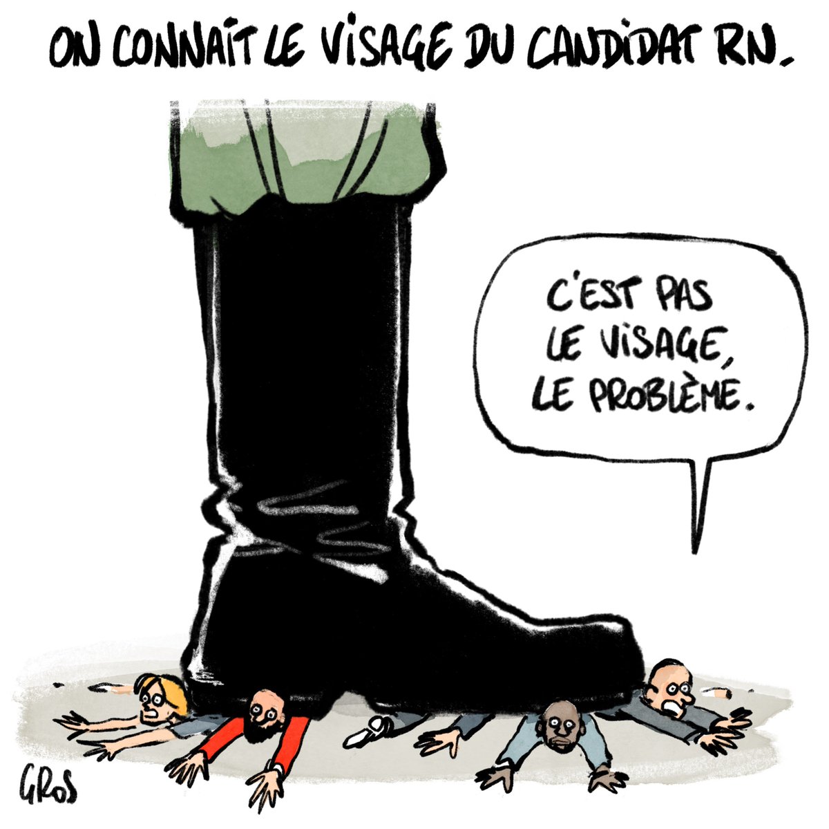 humanite_fr's tweet photo. On connait le visage du candidat RN – Le dessin de Gros ✍️ https://t.co/GqfhAsccwr