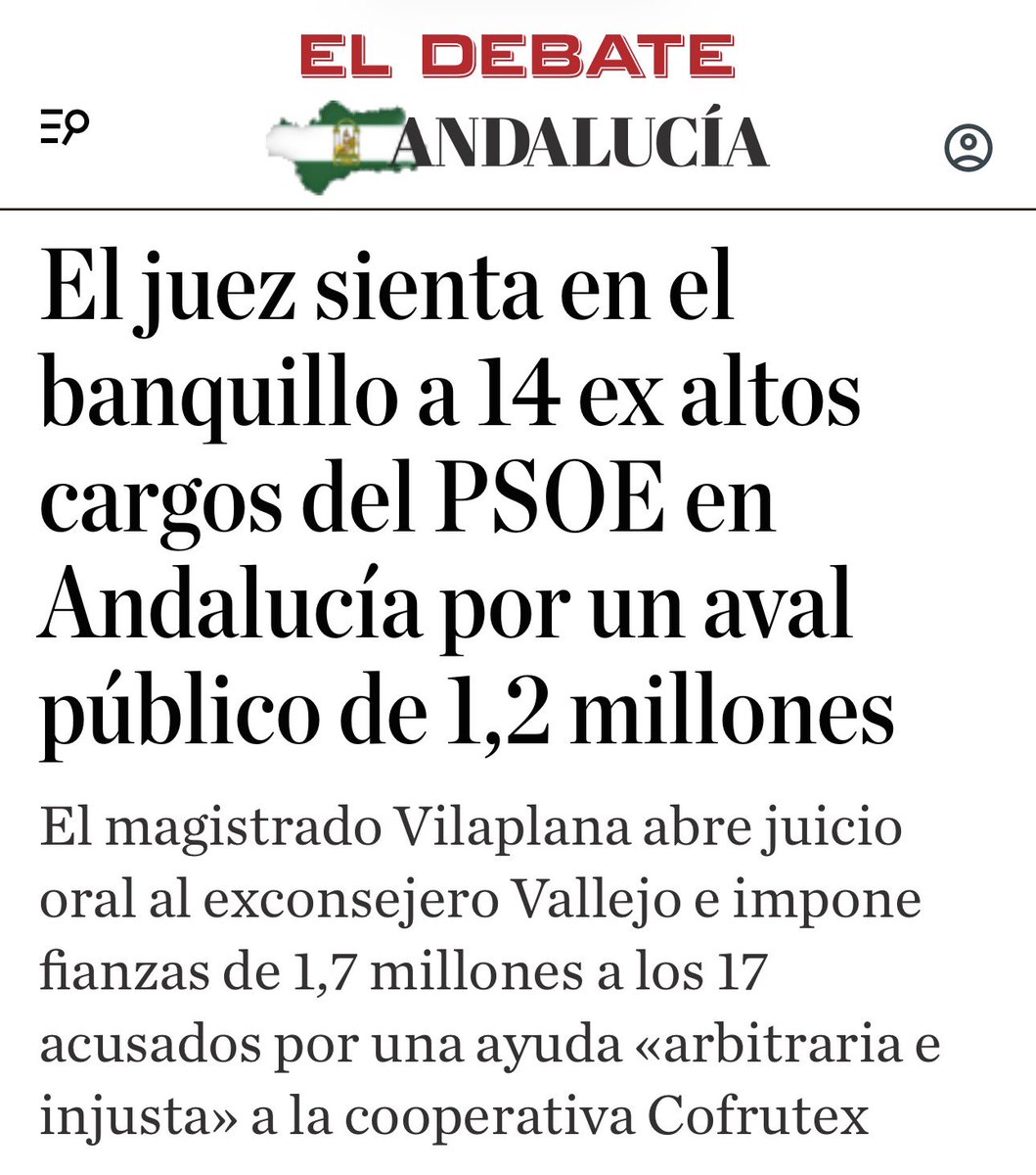 GaviraVox's tweet photo. La Justicia sigue sentando en el banquillo a antiguos altos cargos de los gobiernos del PSOE en Andalucía.

Décadas de cortijo socialista dieron para demasiados escándalos de corrupción. https://t.co/GPxI2kj3lN