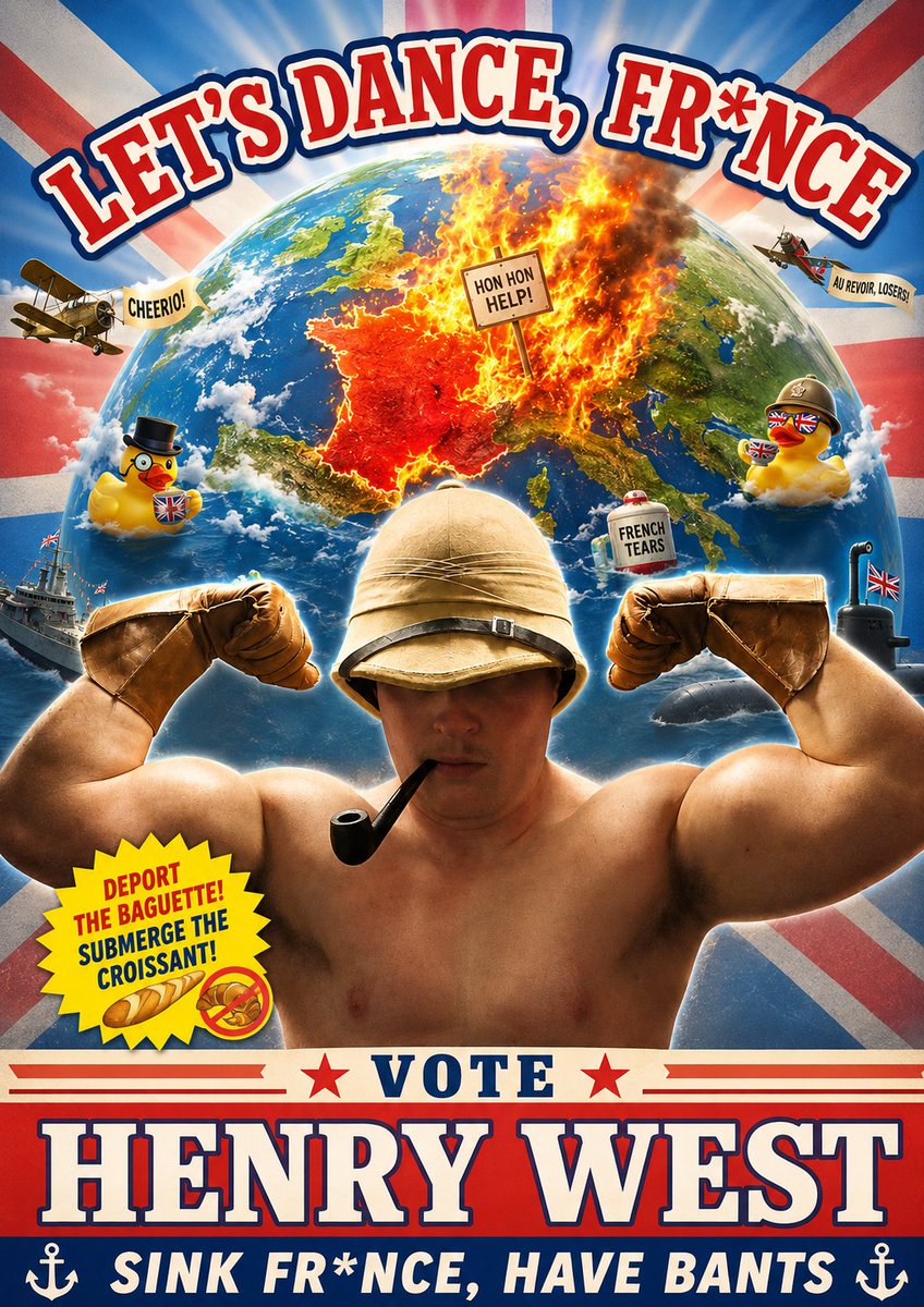 HenryWestGaming's tweet photo. I am officially declaring my intent to run for Clacton.

I am running on a single issue position: Fr*nce.

Specifically the fact it still exists.

I promise that we will repurpose all park benches to build HMS Victory II and launch our attack. Policy to be announced. https://t.co/bOYKcEIGbi