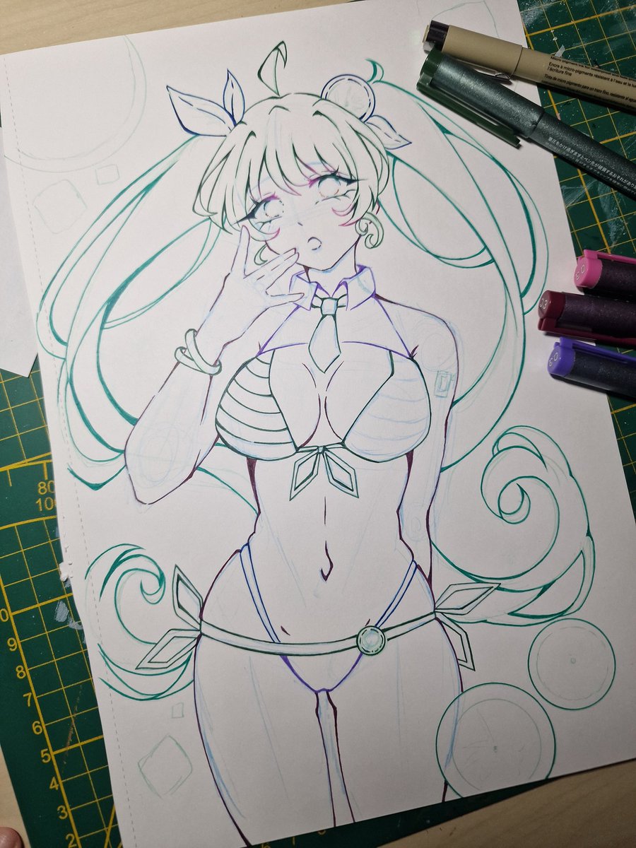 Fyly_draws's tweet photo. I never really use my green tones in drawings, so I created Lime Hatsune Miku today 🍋‍🟩 >< to study the color green more~💚 https://t.co/0mXU93Jq7o