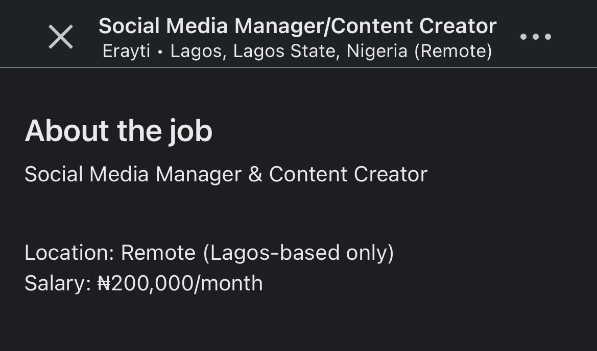 FeranmiAsafa's tweet photo. @__ethelle Found this. I’m based in Ibadan please, the role also says “fully remote” https://t.co/AgMykn9VV9