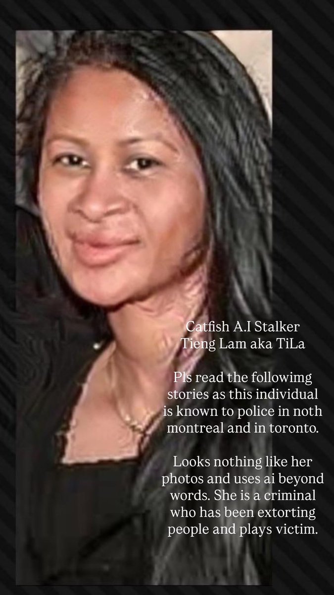 Staceysoans's tweet photo. TiLa Sparshu… pls be aware of this harmful individual…. Aka Tieng Lam…She extorts ppl for money and the defames them online. She looks NOTHING like her photos, uses every AI tool to alter her real image. She claims to be “stalked” yet has no friends. She is on welfare, hasnt had a job in 20 years….Pls share #tilasparshu #stalker #toronto #toorontopolice #criminal