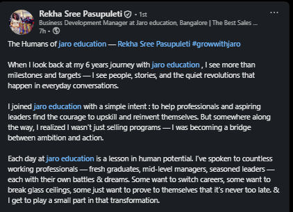 jaroeducation's tweet photo. For 17 years, Jaro Education's story has been written by its people.
This Foundation Day, we're shining a light on the experiences and moments shared by the team that's helped shape our journey.

#JaroEducation #FoundationDay #GrowWithJaro #Celebration #17YearsofJaroEducation https://t.co/V127KnrlPy