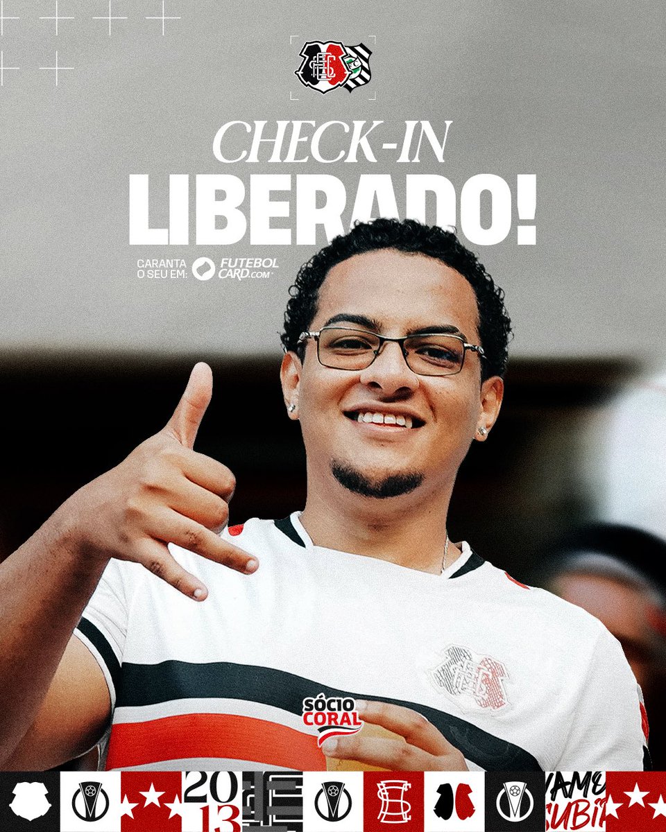 SantaCruzFC's tweet photo. CHECK-IN LIBERADO! ✅

Sócio Coral já pode acessar e garantir o seu pacote para os próximos três jogos em casa. Vamos juntos apoiar o Mais querido! 🐍

Acesse: https://t.co/F43RWVpWhM 🐍 https://t.co/zUqI6s2YNs