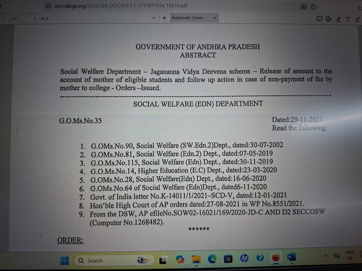 vasu1131's tweet photo. @kreestufrchrist @SBSUSA007 What he said is correct.  Please check GO Ms. No. 90, Social Welfare (SW9 Edn.2) dated 30/07/2002. You will know the fact.
This GO is also referred to in subsequent GOs also.
Another fact is, first payment under the scheme was made by Kiran Kumar Reddy and not YSR. https://t.co/Rr5KiiyRFS