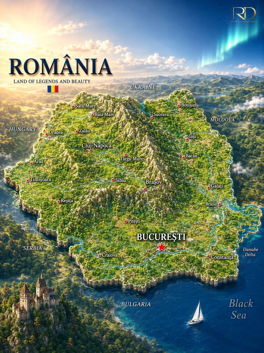 Travel_2Romania's tweet photo. From the majestic #Carpathian Mountains &amp; the legendary🏰of Transylvania to vibrant cities, medieval villages, &amp; the breathtaking #DanubeDelta, #România is a destination filled with history,culture,&amp; natural beauty. 
#landmark #Travel 
📷 România Homeland https://t.co/GV5HqaMd3f