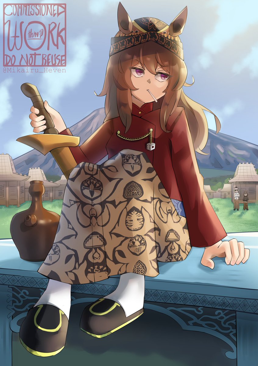 Mikairu_Heven's tweet photo. Nakayama Festa in traditional Javanese outfit. Commissioned by @MawanMahaDora 

#ウマ娘 
#ウマ娘プリティーダービー https://t.co/OE86POZzhg
