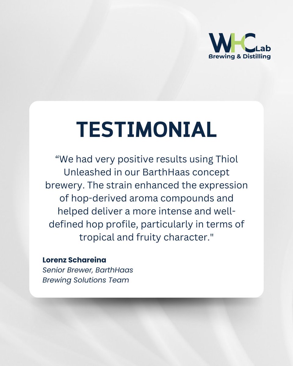 WHClab's tweet photo. Thanks to Lorenz Schareina, Senior Brewer on the @BarthHaas Brewing Solutions Team 🙌

Want to try it? Get in touch.

📧: sales@whclab.com https://t.co/hFmMzFmCww