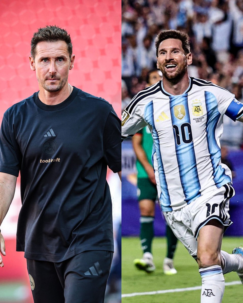 AtaqueFutbolero's tweet photo. ‼️🇩🇪🇦🇷 Miroslav Klose reveló que tuvo una LLAMADA TELEFÓNICA con Lionel Messi, después de que superara su récord de goles en Mundiales: 

“Lionel Scaloni, fue mi compañero de equipo en la Lazio. Siempre estamos en contacto regular. 

ORGANIZÓ UNA LLAMADA ENTRE MESSI Y YO, fue muy conmovedora. Por supuesto, nos hemos cruzado de vez en cuando en un terreno, lo que siempre ha sido agradable y respetuoso.

Pero esta llamada fue la primera vez que hablamos tanto tiempo fuera de estas reuniones. 

Me dijo que me enviaría una camiseta autografiada”.